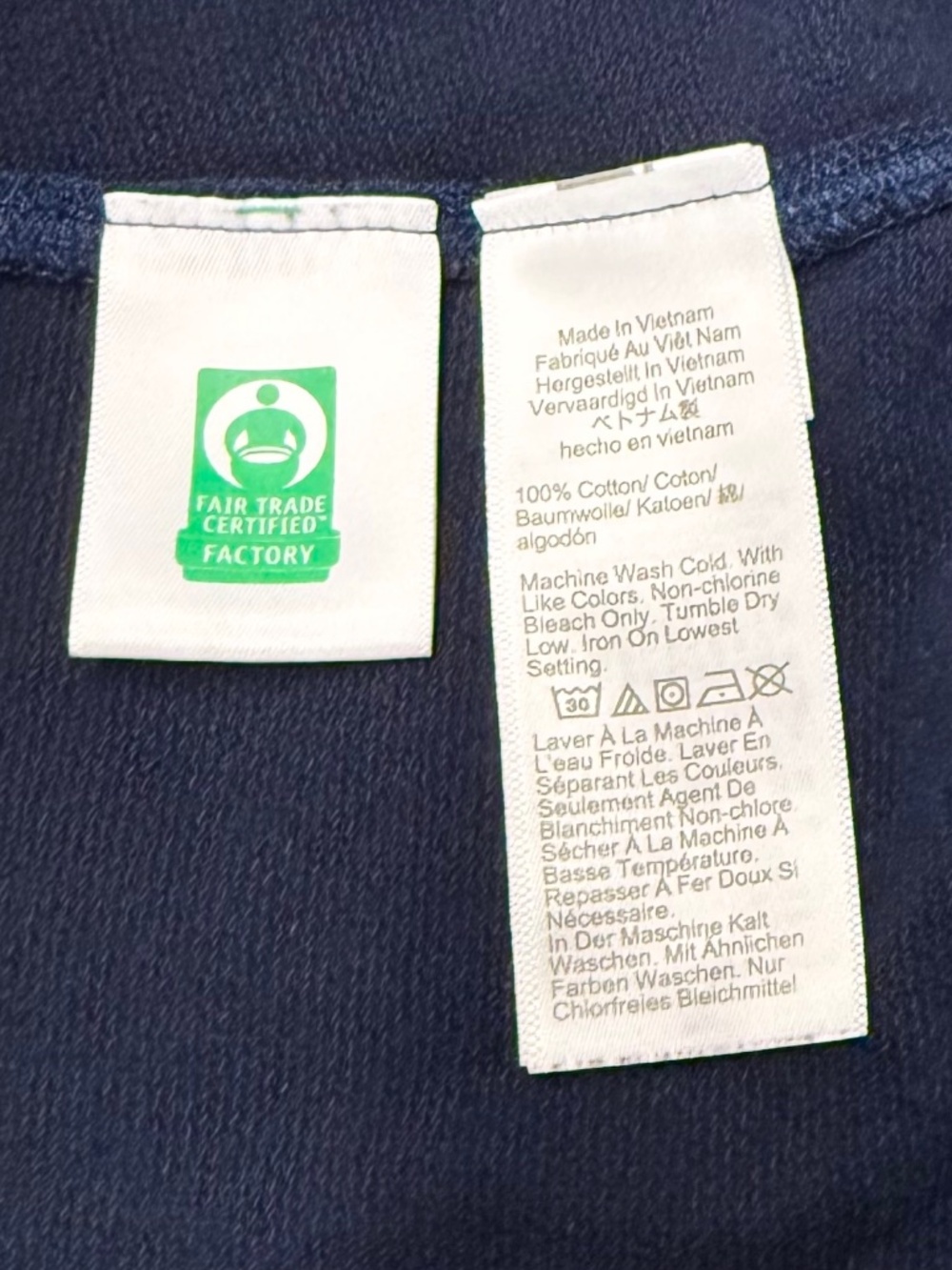 J. Crew Hoodie Garment Dyed Cropped Navy Blue XS - Picture 4 of 4